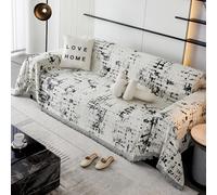 VanderHOME Copridivano 3 Posti, Coperta per divano in Ciniglia, Coperta Multifunzionale per Divano, Copriletto, Telo Copridivano, Coperta Decorativa per Divano 180 * 280cm- Nero