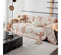 VanderHOME Copridivano 3 Posti, Coperta per divano in Ciniglia, Coperta Multifunzionale per Divano, Copriletto, Telo Copridivano, Coperta Decorativa per Divano 180 * 340cm-Arancione