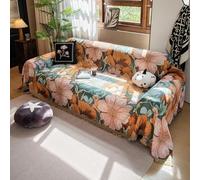VanderHOME Copridivano 3 Posti, Copridivano morbido e traspirante, Telo Copridivano, Copriletto, Coperta Decorativa per Divano, Copridivano Antigraffio Per Gatto 180 * 340cm-Fiori estivi