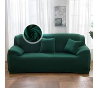 VanderHOME Copridivano 4 Posti, Copridivano Antigraffio Gatto, Copridivani Elasticizzati, Telo Copridivano, Fodera Divano Antimacchia Lavabile Antiscivolo (4 Seduta, Verde scuro)
