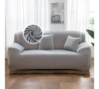 VanderHOME Copridivano 4 Posti, Copridivano Antigraffio Gatto, Copridivani Elasticizzati, Telo Copridivano, Fodera Divano Antimacchia Lavabile Antiscivolo (4 Seduta, Grigio fumo)