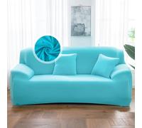 VanderHOME Copridivano 4 Posti, Copridivano Antigraffio Gatto, Copridivani Elasticizzati, Telo Copridivano, Fodera Divano Antimacchia Lavabile Antiscivolo (4 Seduta, Blu cielo)