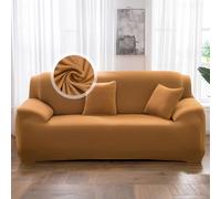 VanderHOME Copridivano 4 Posti, Copridivano Antigraffio Gatto, Copridivani Elasticizzati, Telo Copridivano, Fodera Divano Antimacchia Lavabile Antiscivolo (4 Seduta, Cammello)