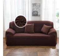 VanderHOME Copridivano 4 Posti, Copridivano Antigraffio Gatto, Copridivani Elasticizzati, Telo Copridivano, Fodera Divano Antimacchia Lavabile Antiscivolo (4 Seduta, Caffè)