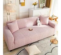 VanderHOME Copridivano 4 Posti Elasticizzato con Braccioli, Antigraffio per Gatto, Universale Antiscivolo, Raffinato motivo stampato, Protezione Divano Facile da Pulire (4 posti, Rosa)