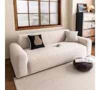 VanderHOME Copridivano 5 posti, Antimacchia Lavabile Telo Copridivano, Morbido e Traspirante, Jacquard in Poliestere Antiscivolo, Copridivani Elasticizzati (5 Seduta, Beige)