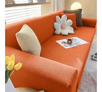 VanderHOME Copridivano Altamente Elasticizzato, Copridivano 2 Posti con Braccioli, Proteggi Il Divano Dalle Macchie Dei Bambini e Dai Peli Di Animali, Lavabile (2 Seduta, Arancione)