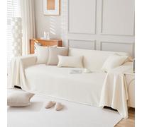 VanderHOME Copridivano Antigraffio Gatto, Telo Copridivani, Resistente Agli Spruzzi, Copridivano Impermeabile Per Animali, Resistente All'Abrasione 180 * 340cm-Bianco sporco