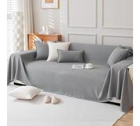 VanderHOME Copridivano Antigraffio Gatto, Telo Copridivani, Resistente Agli Spruzzi, Copridivano Impermeabile Per Animali, Resistente All'Abrasione 180 * 420cm-Grigio chiaro