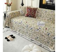 VanderHOME Copridivano Artigianale Durevole, Copridivano Cotone, Copri Divano Angolare in Qualsiasi Combinazione, Decorazioni Artistiche Per La Casa, Nappe Decorative 180 * 300cm-Uccello da giardino