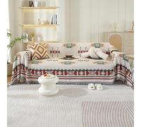 VanderHOME Copridivano Artistico Reversibile, Plaid di cotone per divano, Trapunta Multiuso, Coperta Foulard, Copriletto, Telo Copridivano 180 * 380cm-Arte geometrica