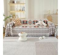 VanderHOME Copridivano Artistico Reversibile, Plaid di cotone per divano, Trapunta Multiuso, Coperta Foulard, Copriletto, Telo Copridivano 180 * 380cm-Acero arancione