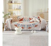 VanderHOME Copridivano Artistico Reversibile, Plaid di cotone per divano, Trapunta Multiuso, Coperta Foulard, Copriletto, Telo Copridivano 180 * 260cm-Stile cinese