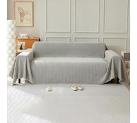 VanderHOME Copridivano Ciniglia, Copri Divano 3 Posti, Multifunzionale, Utilizzabile Come Coperta da Divano, Lenzuolo 230 * 230cm - Grigio Chiaro