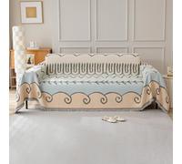 VanderHOME Copridivano, Copridivano multifunzionale per tutte le stagioni, Coperta per divano in Ciniglia con Frangia Delicata 180 * 340cm-Nuvole estive