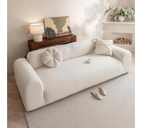 VanderHOME Copridivano Elasticizzato, 1/2/3/4 Posti, Copri Divano Letto, Telo Copridivano Elasticizzato Antigraffio Per Gatti Moderno e Lavabile in Lavatrice (5 Seduta, Beige)