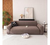 VanderHOME Copridivano Elasticizzato, Telo Copridivano, Resistente all'Usura, Antiscivolo, Copertura Divano Jacquard Protezione per Cani e Animali Domestici (5 Seduta, Marrone)