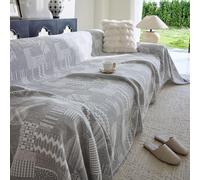 VanderHOME Copridivano Estivo Traspirante e Reversibile, Fresco e Morbido, Telo Divano, Coperta per Divano e Lenzuolo per Salotto e Camera 230 * 180cm-Grigio chiaro