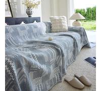 VanderHOME Copridivano Estivo Traspirante e Reversibile, Fresco e Morbido, Telo Divano, Coperta per Divano e Lenzuolo per Salotto e Camera 180 * 340cm-Azzurro
