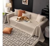 VanderHOME Copridivano Impermeabile Antiscivolo, Copridivano Estivo Fresco, Protezione Divano contro Peli, Telo Impermeabile Divano, Ideale per Cani, Gatti,Morbida e Comoda 210 * 340cm-Beige