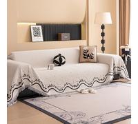 VanderHOME Copridivano in Ciniglia Con Nappe, Telo Copridivano Grande, Datto Agli Animali Domestici e Delicato Sulla Pelle, Per Divani a 1/2/3/4 Posti 180 * 360cm-Bianco