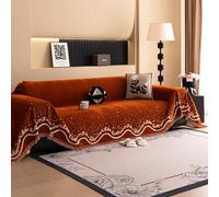 VanderHOME Copridivano in Ciniglia Con Nappe, Telo Copridivano Grande, Datto Agli Animali Domestici e Delicato Sulla Pelle, Per Divani a 1/2/3/4 Posti 180 * 360cm-Arancione