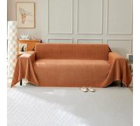 VanderHOME Copridivano in Ciniglia,Copri Divano 3 Posti,Telo Copridivano Universale，Copridivano Multifunzionale, Utilizzabile Come Coperta da Divano, Lenzuolo 230 * 380cm-Arancione
