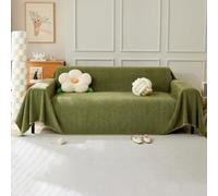 VanderHOME Copridivano in Ciniglia,Copri Divano 3 Posti,Telo Copridivano Universale，Copridivano Multifunzionale, Utilizzabile Come Coperta da Divano, Lenzuolo 230 * 420cm-Verde Matcha