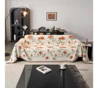 VanderHOME Copridivano in ciniglia, Copridivano 3 Posti, Coperta da Divano Morbida e Accogliente, Copridivano Antigraffio Gatto,Copriletto Leggero Multiuso 180 * 180cm-Arancione