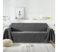 VanderHOME Copridivano in Ciniglia Di Alta Qualità, Coperta per Divano Calda, Super Morbida e Confortevole, Coperta Multifunzionale per Quattro Stagioni 180 * 300cm Grigio scuro