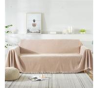 VanderHOME Copridivano in Ciniglia Di Alta Qualità, Coperta per Divano Calda, Super Morbida e Confortevole, Coperta Multifunzionale per Quattro Stagioni 180 * 380cm Kaki