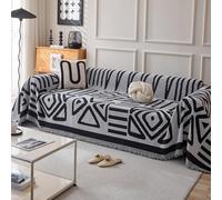 VanderHOME Copridivano in Ciniglia Stile Boho, Coperta Decorativa Multifunzionale, Foulard Copridivano, Adatta per divano, Letto, Poltrona, per tutte le stagioni con frangia 180 * 380cm-Grigio chiaro