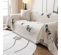 VanderHOME Copridivano in tessuto resistente e di qualità, per divano, per quattro stagioni, copriletto multiuso per divano, plaid divano, decorativo, elegante stampa a farfalla, 180 x 260 cm, grigio