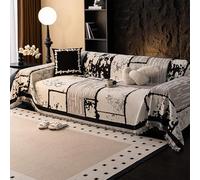 VanderHOME Copridivano Multifunzionale in Ciniglia, Coperta Decorativa per Divano in Stile Classico Cinese, Plaid per Divano,Trapunta Multiuso: Copriletto, Telo Copridivano 180 * 130cm-Bianco