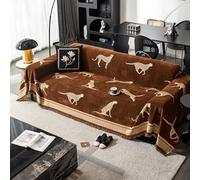 VanderHOME Copridivano Multifunzionale in Ciniglia, Telo Copridivano Universale, Reversibile Telo Divano Artistico Di Alta Gamma, Resistente Ai Graffi e Di Lunga Durata 180 * 380cm-Curry