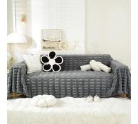 VanderHOME Copridivano Multifunzionale in Peluche, Telo Copridivano, Morbida e Calda Coperta Invernale Per Divano, Telo Divano,Resistente Ai Graffi e Di Lunga Durata 180 * 260cm-Grigio scuro