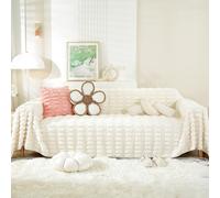 VanderHOME Copridivano Multifunzionale in Peluche, Telo Copridivano, Morbida e Calda Coperta Invernale Per Divano, Telo Divano,Resistente Ai Graffi e Di Lunga Durata 180 * 380cm-Beige
