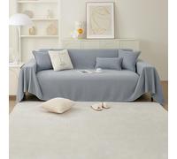 VanderHOME Copridivano per Antiscivolo Salvadivano Copridivani elasticizzati Decorativo Universale Tutte le stagioni Tessuta Divano Protector Slipcovers per Divano 180 * 340cm-Grigio chiaro