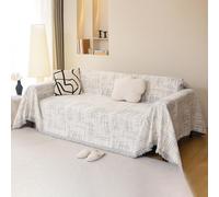 VanderHOME Copridivano Reversibile in Ciniglia, Copridivano 3 Posti, Telo Copridivano Morbida e Accogliente, Copridivano Antigraffio Gatto,Copriletto Leggero Multiuso 180 * 230cm-Grigio chiaro