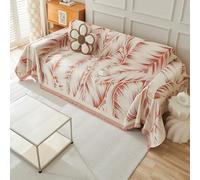 VanderHOME Copridivano reversibile in ciniglia morbida coperta per divano 1 2 3 4 posti versatile coperta per divano con nappe, coperta decorativa plaid per divano 180 x 230 cm, arancione