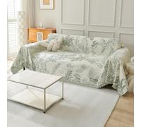VanderHOME Copridivano Super Morbido In Ciniglia Con Motivo Botanico Reversibile, Coperta Da Divano Decorativa 180x260cm - Verde