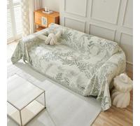 VanderHOME Copridivano Super Morbido, Telo Copridivano, Copridivano Decorativo, Foulard Copridivano, Coperta Reversibile in Ciniglia Per Divano, Motivo botanico 180 * 280cm-Verde