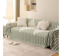 VanderHOME Copridivano Super Soffice, Copridivano 3 posti, Plaid divano Decorativa a Motivo Artistico con Frangia per Divano/Letto/Esterno 180 * 260cm-Verde