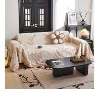 VanderHOME Copridivano Super Soffice, Plaid divano Decorativa a Motivi Moderni in Ciniglia con Frangia per Divano/Letto/Esterno, Copriletto Multiuso Divano 180 * 340cm-Arancione