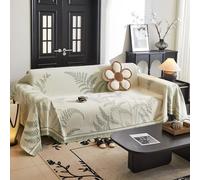 VanderHOME Copridivano Super Soffice, Plaid divano Decorativa a Motivi Moderni in Ciniglia con Frangia per Divano/Letto/Esterno, Copriletto Multiuso Divano 180 * 360cm-Verde