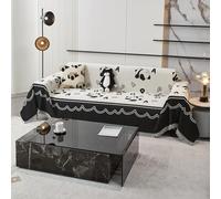 VanderHOME Copridivano Super Soffice, Plaid divano Decorativa a Motivi Moderni in Ciniglia con Frangia per Divano/Letto/Esterno, Copriletto Multiuso Divano 180 * 260cm-Nero 1