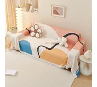 VanderHOME Copridivano Super Soffice, Telo Copridivano 3 Posti, Plaid divano Decorativa a Motivo Artistico con Frangia per Divano/Letto/Esterno 180 * 300cm-Acquerello