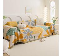 VanderHOME Copridivano Traspirante, Copridivano Estivo, Coperta da Divano Morbida e Accogliente, Antigraffio per Gatti, Copriletto Leggero Multiuso 180 x 380 cm - Estate Colorata
