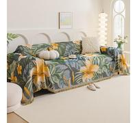VanderHOME Copridivano Traspirante, Copridivano Estivo, Coperta da Divano Morbida e Accogliente, Copridivano Antigraffio Gatto,Copriletto Leggero Multiuso 180 * 300cm-Fiori artistici
