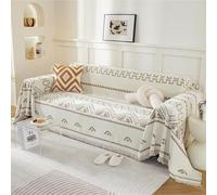 VanderHOME Copridivano Traspirante e Resistente, Stile Bohémien -Telo Copridivano 3 Posti, Copriletto, Poltrone, Design Reversibile 180 * 300cm-Curry chiaro